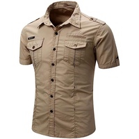 Vêtements pour hommes Chemise décontractée 100% coton à manches longues Plus Size Military Style Cargo Shirts Man Fall Clothing