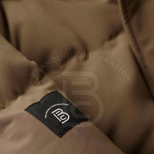 Manteaux en duvet d'hiver coupe-vent à capuche épais et chauds pour hommes Veste matelassée à fermeture éclair en coton matelassé avec logo personnalisé pour hommes - Product Image 5