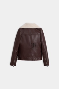 Chaqueta de cuero 2025 invierno abrigos gruesos y cálidos bolsillo sólido Simple Zip abrigo de cuero FORRO DE PIEL tarifa al por mayor OEM transpirable - Product Image 6