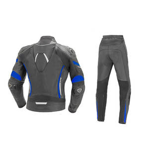 Combinaison de moto deux pièces en cuir véritable de haute qualité au design personnalisé/combinaison de moto de sport coupe-vent d'extérieur - Product Image 2