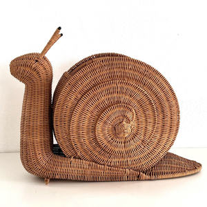 Panier de rangement pour jouets en forme d'escargot, mignon, pour enfants, en rotin naturel, vente en gros - Product Image 3