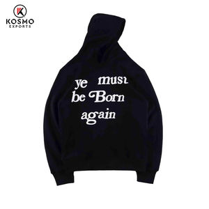 เสื้อฮู้ดผ้าฝ้าย100% ใส่ได้ทั้งชายและหญิงมีฟองโฟมฝรั่งเศส & 3D สำหรับพิมพ์พัฟทรงโอเวอร์ไซส์ออกแบบได้ตามที่ต้องการพร้อมโลโก้ของผู้ชาย - Product Image 2