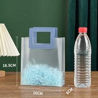 Sac en PP transparent avec poignée carrée, 4 tailles, pour fleurs, shopping, anniversaire, mariage, fête, sac cadeau en PP clair avec poignée