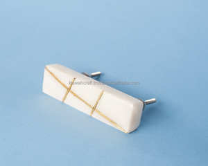 Modern Luxury <b>White</b> Marble Brass Drawer Knobs Top Selling <b>for</b> Kitchen Bedroom Cabinets Bathroom Hotel Usage - Product Image 5