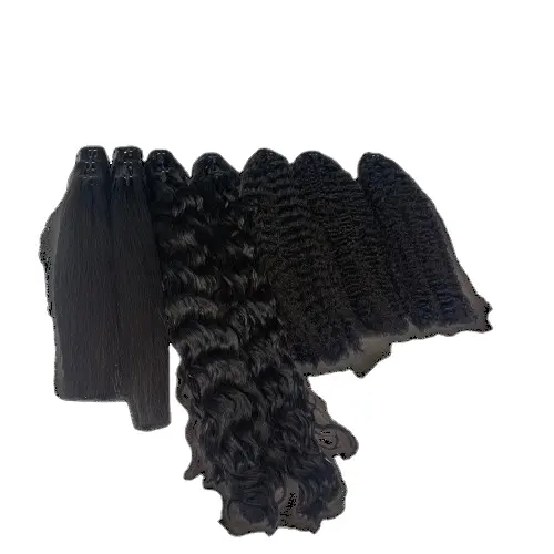 Preço barato venda quente pacote de cabelo humano de melhor qualidade tecer extensão de cabelo de trama com vários tipos de cachos