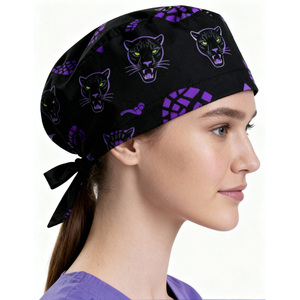 Bonnets de chirurgien avec boutons, chapeaux bouffants avec bande anti-transpiration, porte-queue de cheval réglable pour femmes et hommes, tenues médicales - Product Image 5