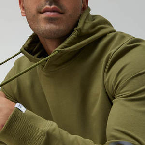 2023 nouvelle usine d'hiver en gros couleur unie coton polaire matériel poche avant pull à capuche - Product Image 5