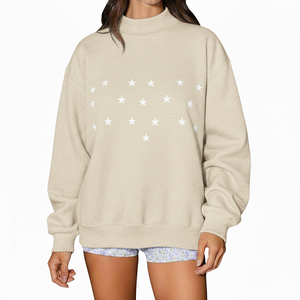 Sudadera informal holgada de cuello alto para mujer, estilo urbano, suave, para otoño e invierno, ideal para uso diario - Product Image 1
