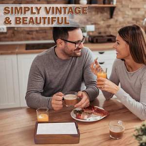 ที่ใส่กระดาษเช็ดปากทรงสี่เหลี่ยมผืนผ้าไม้ไผ่สีน้ำตาลขนาด 10 นิ้ว พร้อมกล่องใส่กระดาษทิชชู่ ดีไซน์ปรับแต่งได้ ยี่ห้อ Bluezon สำหรับตกแต่งโต๊ะ - Product Image 6