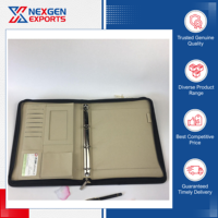 Porte-documents en cuir à 4 anneaux personnalisé, format A4, papeterie de bureau avec options de logo et de design personnalisés