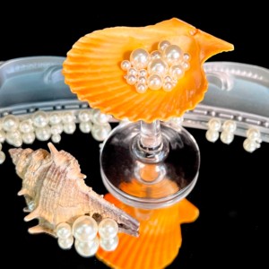 Arancione rosso fatto a mano conchiglia tazze portacandele bohémien costiera per pasqua decorazione per la casa conchiglia bicchiere di vino vassoio di gioielli - Product Image 1