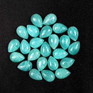 หินอเมซอนธรรมชาติอัญมณีหลวมทรงลูกแพร์เรียบสีเขียวสำหรับทำเครื่องประดับอัญมณีขายส่ง - Product Image 5