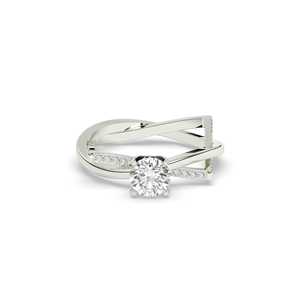 แหวนหมั้นโซลิแทร์แบบโบราณแหวนเพชรแบบสองโทน14K/18K ทองคำขาว CVD HPHT เครื่องประดับสำหรับงานแต่งงาน - Product Image 1