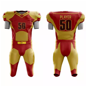American Football Jersey Uniform for Adults Short Sleeve Sublimation Transfer Print 100% Polyester Custom Football Wear UPF 50 - Product Image 1