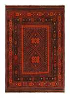 Handgefertigter marokkanischer rot-orangefarbener abstrakt geometrischer Woll-Knoten-Teppich, Super Kazak, rechteckig, umweltfreundlich, Premium, rutschfest, niedriger Flor