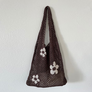 New Tình Yêu Mô Hình Trái Tim Crochet Túi Hollow out Dệt Tote Túi Thẩm Mỹ Dệt Kim Vai Túi Cho Mùa Hè - Product Image 6