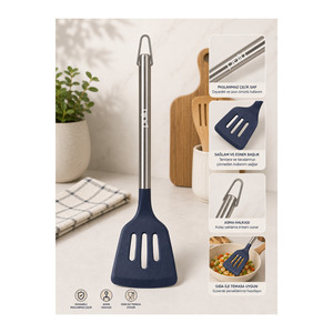 Heat Resistant <b>Silicone</b> Spatula with Stainless Steel Handle <b>Kitchen</b> <b>Utensil</b> Set - Product Image 3