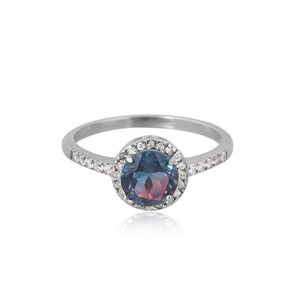 Meilleure vente Bague quartz doublet bio alexandrite en argent sterling 925 plaqué rhodhium blanc Fabricant de bijoux personnalisé - Product Image 2