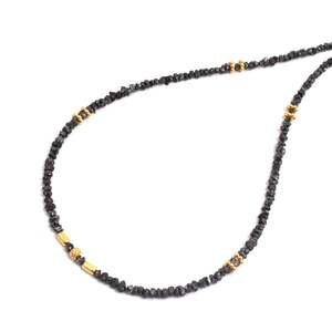 Collier en diamant noir non taillé de 2-3 mm - Product Image 2