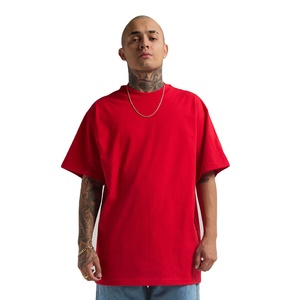 Camiseta de cuello redondo holgada a la moda de gran tamaño para hombre, ropa de calle, camiseta de manga corta de peso pesado, camisetas de entrenamiento para gimnasio - Product Image 1