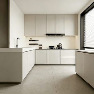 Armoire de cuisine étanche à l'humidité en contreplaqué, avec <span class=keywords><strong>charnières</strong></span> à fermeture douce, montage facile, pour cuisine et maison - Product Image 1