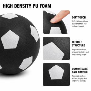 Balón de Fútbol de Espuma PU Tamaño 5, Balón de Entrenamiento Silencioso para Interiores, con Logotipo Personalizado, Venta al Por Mayor - Product Image 3