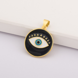 Venta al por mayor Eye of Evil Series colgante encantos chapado en oro esmalte multicolor piedra <span class=keywords><strong>para</strong></span> collar fabricación <span class=keywords><strong>de</strong></span> joyas - Product Image 4