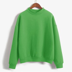 Sudadera con capucha Lisa cómoda e informal para mujer, cuello redondo, sudadera recortada larga de fábrica OEM para mujer - Product Image 5