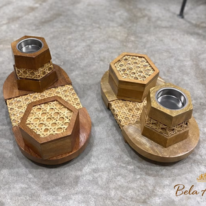 Mubkhar brûleur d'encens en bois mini brûleur d'encens ensembles de voyage mini parfums mini brûleur d'encens électronique par Bela Artisan - Product Image 1