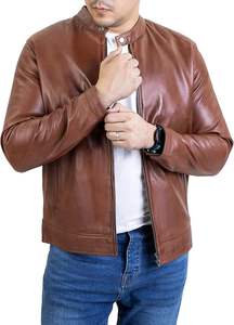 Veste en cuir véritable durable de style High Street pour hommes, disponible en différentes couleurs au prix de gros - Product Image 2