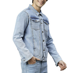 Vente en gros de vestes en jean de grande qualité pour hommes vêtements d'hiver capuche en fourrure respirante motif 3D Service OEM personnalisé non tissé - Product Image 3