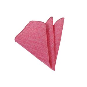 Red White Transitional Linen Woven Natural Collar <b>Handkerchief</b> - Product Image 1