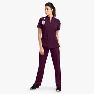 Venta caliente Unisex manga corta Scrubs conjuntos de alta calidad de tela suave uniforme de enfermería para uso hospitalario al por mayor Scrubs hombres mujeres - Product Image 6