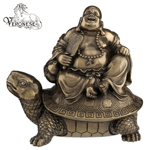 Thiết kế veronese-Nhà Sư BUDDHA-PUDAI ngồi trên Kỳ Lân (mbz)-Đồ thủ công nhựa trang trí nhà - Product Image 2