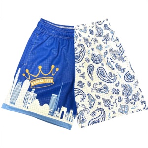 Shorts de conception graphique imprimés pour hommes Shorts de haute qualité pour hommes Summer Mesh Basketball Fitness Athletic Workout Gym Shorts - Product Image 2