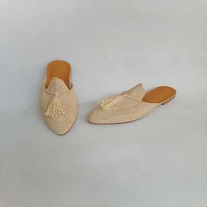 Vente en gros de pantoufles et sandales marocaines faites à la main en raphia, chaussures tissées écologiques pour femmes et hommes, commande en gros, fournisseur direct - Product Image 3