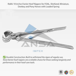 Pinces à sabots en acier inoxydable de 10 pouces, ressort chargé, professionnelles, pour le soin des sabots, poulons, chevaux de Shetland, ânes miniatures - Product Image 4