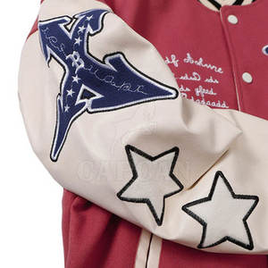 Parches bordados personalizados, chaquetas con letras de estilo universitario de manga larga con cuello para hombre levantado, solo para uso en invierno - Product Image 4