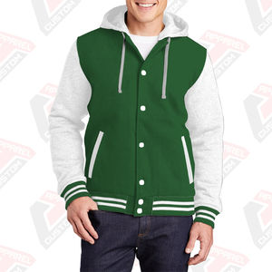 Chaqueta universitaria cálida y elegante para hombre, capucha 100% de algodón polar bordado Technics, impresión Digital lavada a la piedra, Invierno personalizado - Product Image 2
