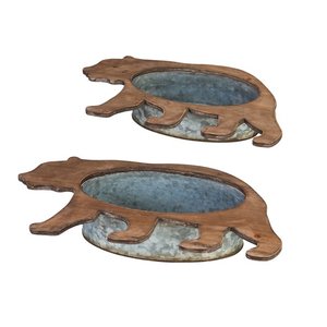Juego de 2 jardineras de madera galvanizadas de oso Kodiak de 20 \ "X 10 \" X 4 \ "Tamaño resistente a la decoloración y a la intemperie para uso en el hogar y el jardín - Product Image 6