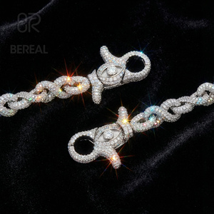 Catena a portafoglio cubana di lusso con moissanite VVS <span class=keywords><strong>e</strong></span> diamanti da laboratorio, stile Hip Hop personalizzato, in <span class=keywords><strong>argento</strong></span> <span class=keywords><strong>925</strong></span>, gioielli da uomo di alta qualità - Product Image 2