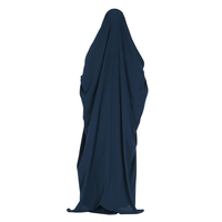 Ropa de mujer Vestidos casuales Abaya Hijab árabe Musulmán teñido azul Moda Transpirable Largo Abaya Mujeres de gran tamaño 2 capas