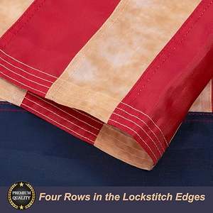 Drapeau Betsy Ross 4x6 pieds, teinté au thé, vintage, drapeaux américains, 250e anniversaire, imperméable, robuste, pour extérieur, brodé, 13 étoiles - Product Image 4