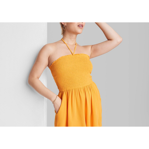 Tuta Intera Senza Maniche Wild Fable da Donna, Colore Arancione Mango, a Vita Alta, Senza Spalline, Traspirante, Ideale per la Spiaggia, Taglia S - Product Image 5