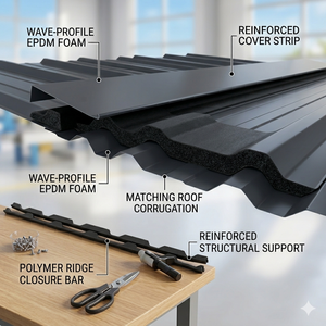 Rouleau de ventilation universel en mousse d'air à base de polyester de 20 pieds pour toiture, pour la fermeture ventilée des pignons et des crémaillères - Product Image 3