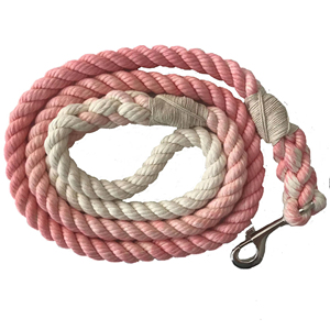 Correa para Perro Hecha a Mano con Cuerda de Algodón en Degradado o Marmoleado, Color Oro Rosa - Product Image 1