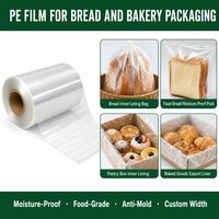 Film PE de qualité alimentaire pour l'emballage de produits de boulangerie, résistant à l'humidité, protection de la fraîcheur, film plastique imprimé sur mesure en rouleau