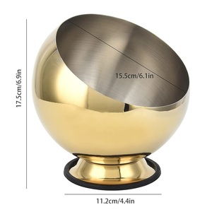 Cuenco de Metal para servir alimentos de la mejor calidad, cuenco para servir frutas secas chapado en oro brillante de alta calidad de acero inoxidable con base de soporte - Product Image 4