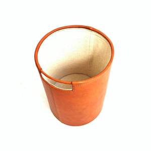 Panier de transport de bûches en cuir rustique fait à la main de qualité supérieure avec style néo-rotin, fourre-tout en cuir pleine fleur fait à la main d'Indonésie - Product Image 4