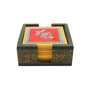 Dessous de verre design enduit de couleur en bois pur avec support design extra premium forme et taille personnalisées pour servir la tasse à thé - Product Image 3